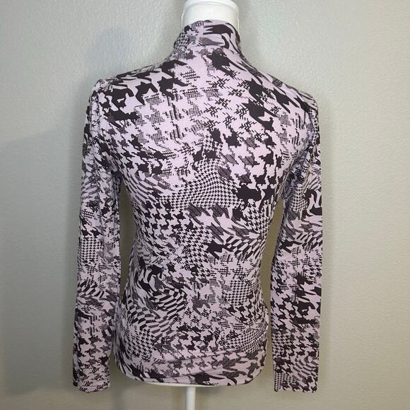 Maeve lavendar houndstooth mock turtleneck long sleeve top size M - Picture 4 of 8